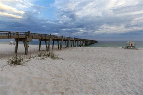 Pensacola Beach Gulf Pier At Sunset Stock Image Image Of Sunrise Seaside 272840297