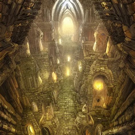 Subterranean Dwarven Kingdom Impressive Architecture Stable