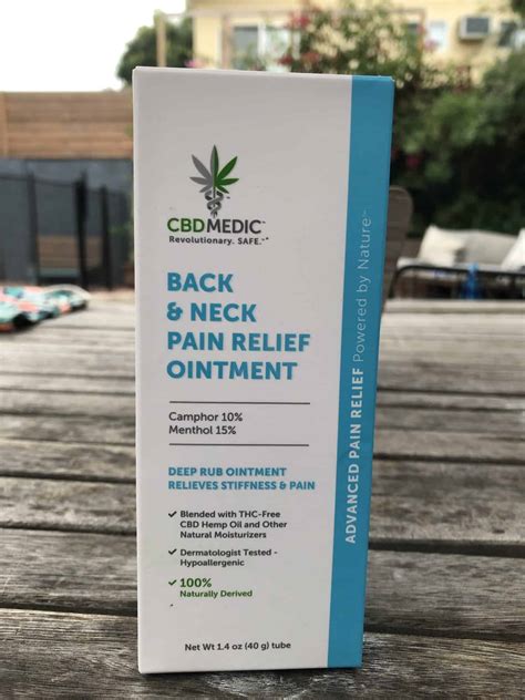 Cbdmedic Review Back And Neck Pain Relief Ointment Soc