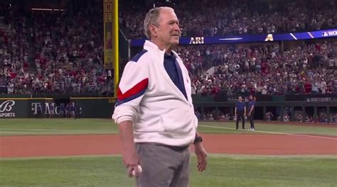 George W Bush Throws Out Ceremonial First Pitch Before Game 1 Of World