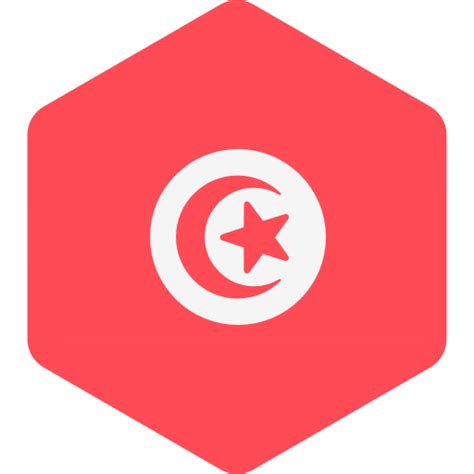 Tunisia Flags Hexagonal icon