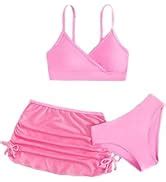 Amazon Cozyease Girls Piece Bikini Set Ditsy Floral Print Wireless Swimsuit With Beach