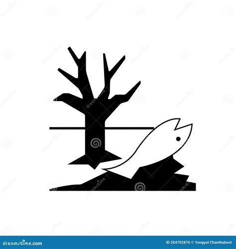 Environmental Hazard Black Icon, Vector Illustration, Isolate on White Background Label. EPS10 ...