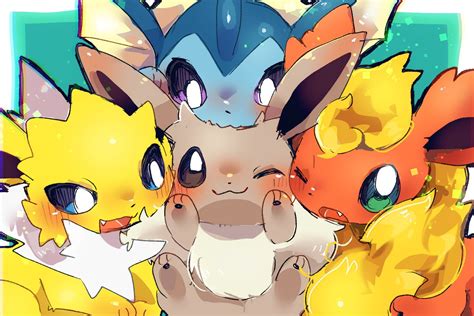 Eevee Vaporeon Flareon And Jolteon Pokemon Drawn By Reruponzu