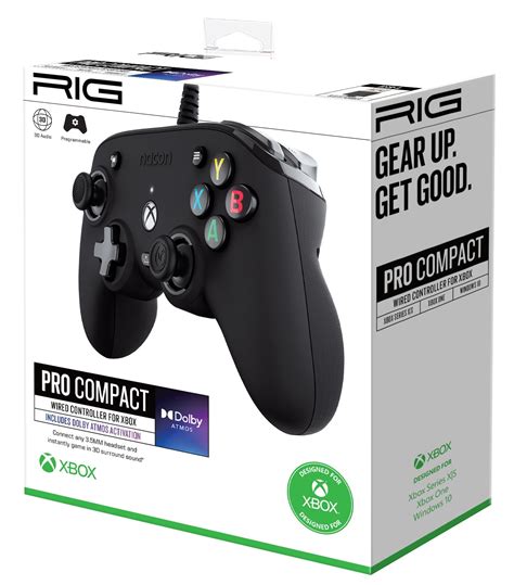 Rig Nacon Pro Compact Gaming Controller Black Xbox Series X Xbox