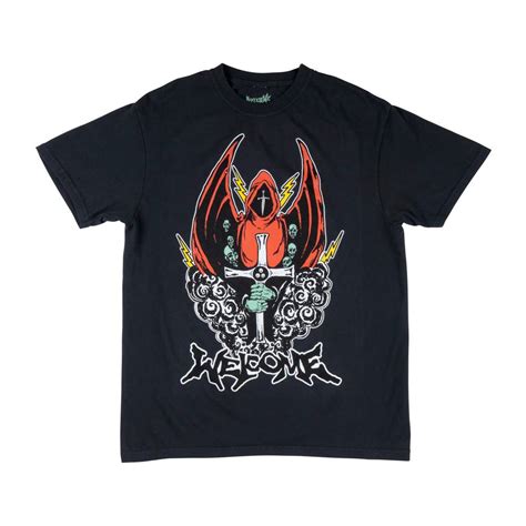 Welcome Skateboards Knight Skate T Shirt Black Skate Clothing From Native Skate Store Uk