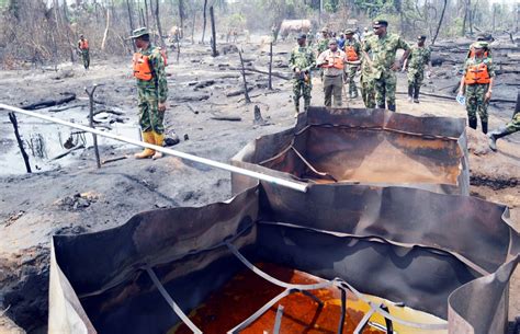 Troops Destroy Illegal Refining Sites Storage Tanks In Niger Delta