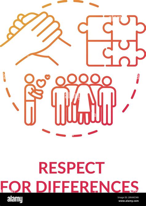 Respect For Differences Red Concept Icon Social Right Human Equality