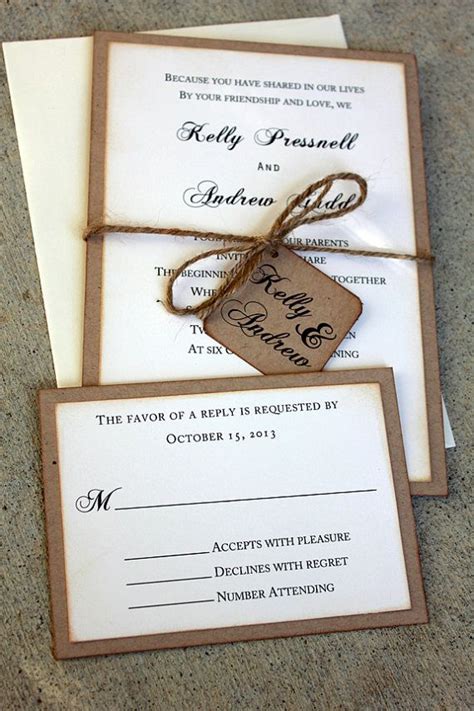 Wedding Invitations Rustic Wedding Invitations Boho Wedding