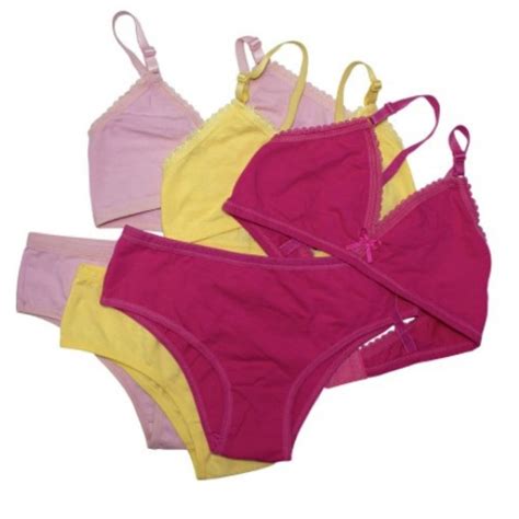 Kit Conjunto Lingerie De Algod O Menina Mo A Calcinha E Top Infanto