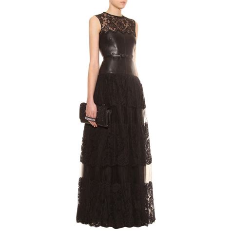 Valentino Lace And Leather Evening Gown Luxury Outfits Evening