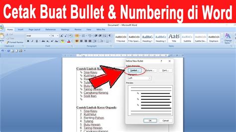 Cara Membuat Bullet And Numbering Di Word Youtube