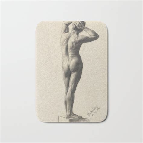 Male Nude Gustav Klimt Bath Mat By Classic Artworks Society