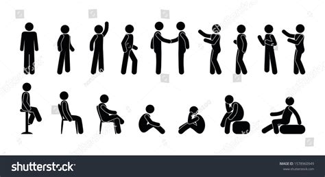 Stick Figure People Icon Pictogram Man 库存矢量图（免版税）1578960949 Shutterstock