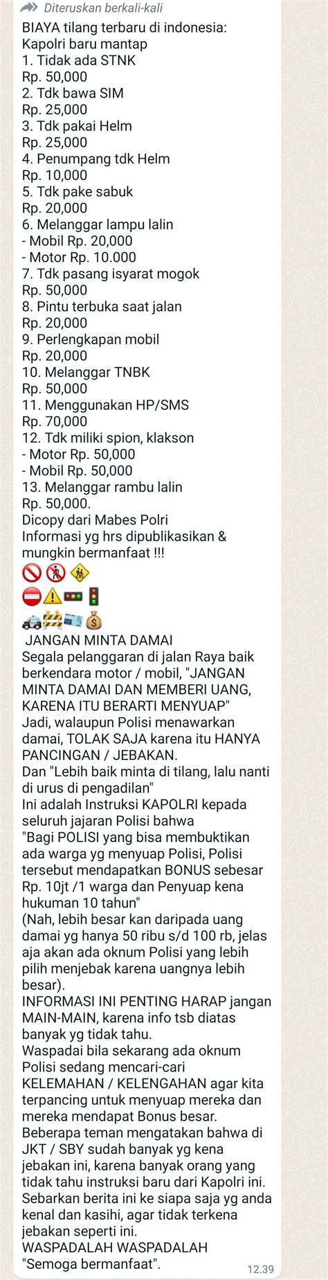 CEK FAKTA Salah Biaya Tilang Terbaru Di Indonesia TIMES Indonesia