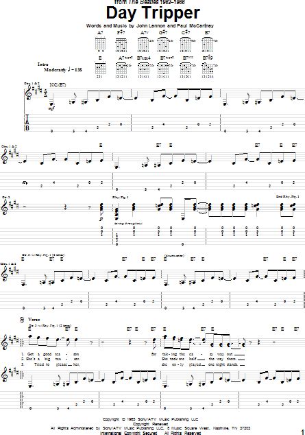 Day Tripper Guitar Tab Zzounds