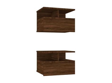 Tables de chevet flottantes 2 pcs Chêne marron 40x31x27 cm