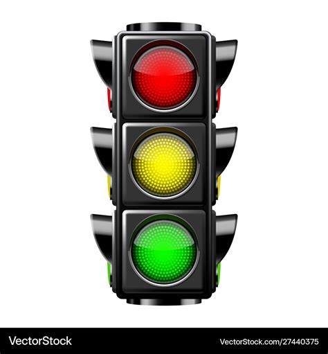 Traffic lights with all three colors Royalty Free Vector