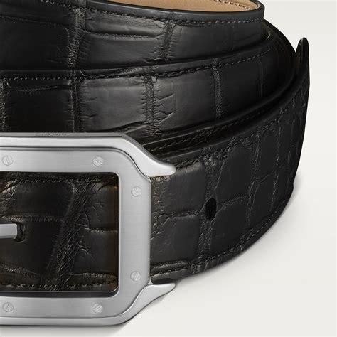 Crl5000610 Belt Santos De Cartier Black Crocodile Skin Palladium