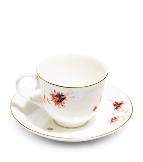 Richard Brendon Multi X V A Dragon Flower Teacup And Saucer Set