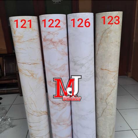 Jual Stiker Marmer Marble Glossy Tebal Pelapis Meja Kayu Kaca Lemari