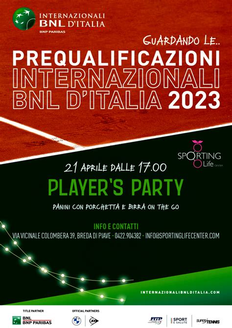 Prequalificazioni Internazionali Bnl D Italia Allo Sporting Life Center