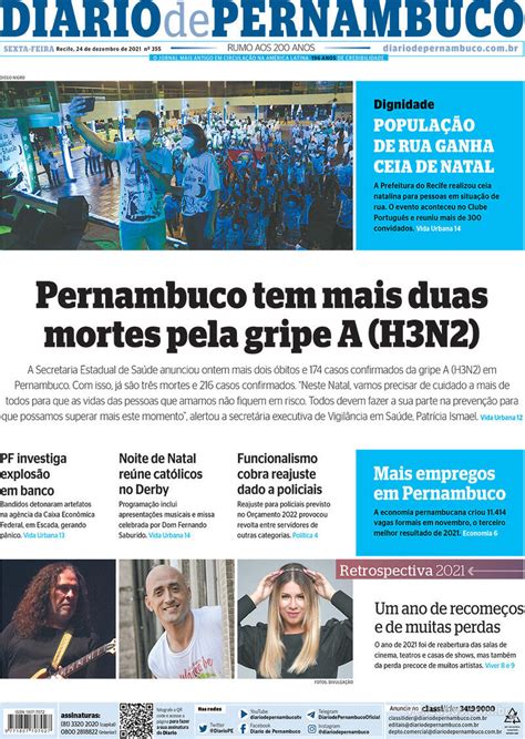 Capa Diario De Pernambuco Sexta De Mar O De