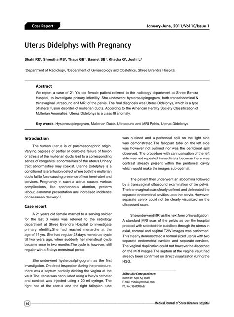 Pdf Uterus Didelphys With Pregnancy