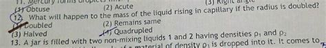 A Jar Filled With Two Non Mixing Liquids And Having Densities