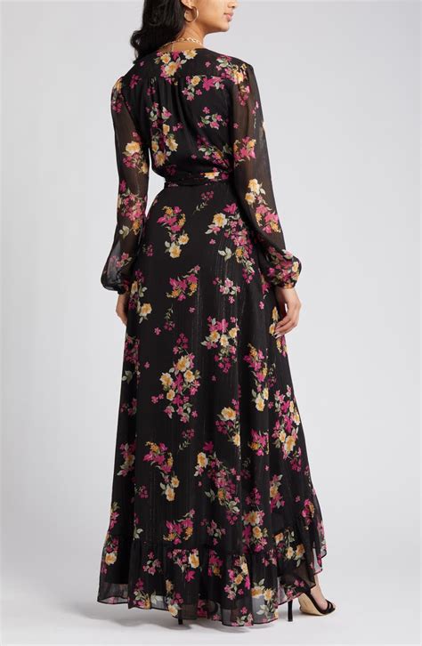 Wayf The Meryl Floral Long Sleeve Wrap Dress Nordstrom