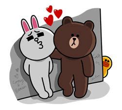 Brown Cony S Lovey Dovey Date LINE Official Stickers Line Sticker