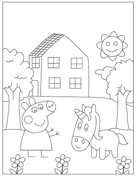 Peppa Pig E Cavalo Para Colorir Imprimir E Desenhar Coloringlib