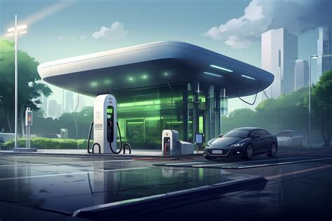 Premium Ai Image Electric Car Charging Station Green Energy