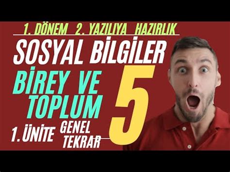 5 Sınıf Sosyal Bilgiler Dersi Birey ve Toplum Ünitesi 1 Ünite Konu