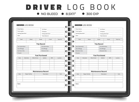 Daily Driver Log Book To Record Vehicle Details Trips And Mileage Log Maintenance Notebook