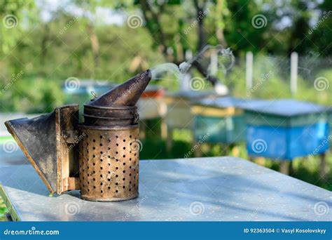 Old Bee Smoker Beekeeping Tool Apiary Beekeeping Stock Photo