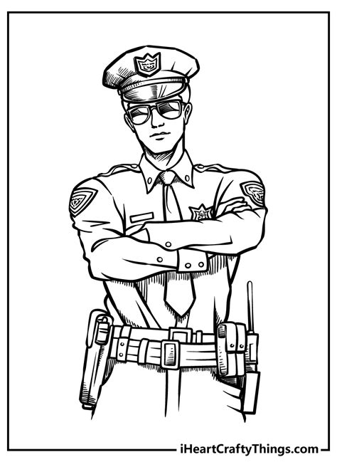 Police Man Coloring Pages - Free Printable Templates