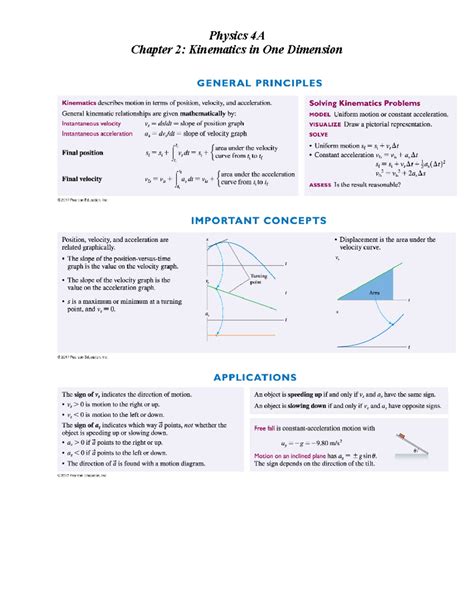 Chapter 2 Kinematics In One Dimension Solutions Physics 4A