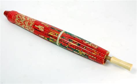 Chinese Red Oil Paper Parasol Dragon Phoenix Traditional Oriental Umbrella 30 Ebay