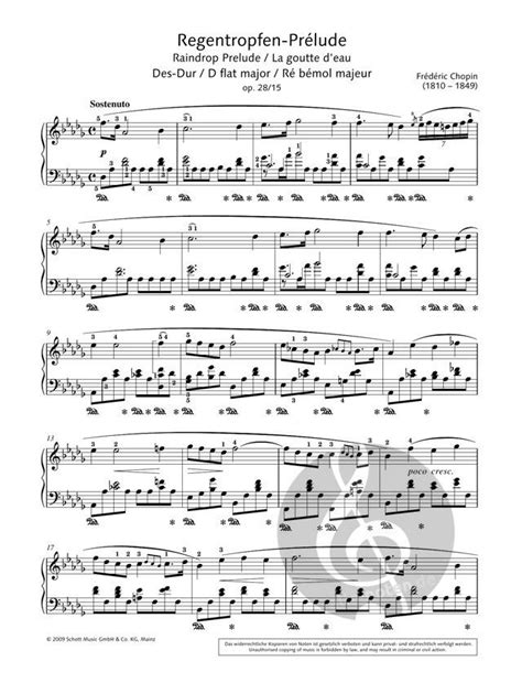 Raindrop Prelude In D Flat Major By Hans G Nter Heumann Piano Sheet