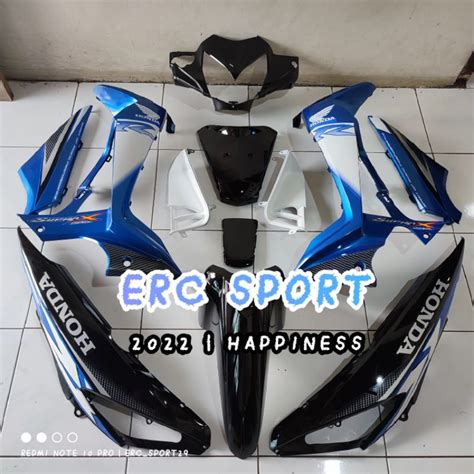 Jual Cover Bodi Halus Fullset Supra X New Batman Tahun Biru