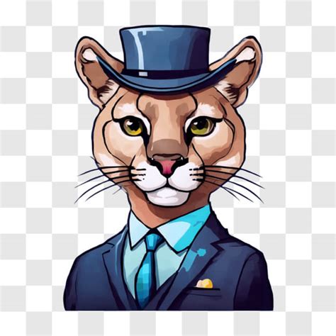 Descarga Elegante Gato De Dibujos Animados Con Traje Elegante Y