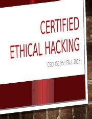 Slides Certified Ethical Hacking Pptx D E I F I T R Ce G N I K C A