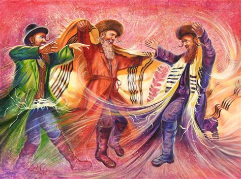 Original Oil Painting Power Of The Jewish Dance By Alex Levin