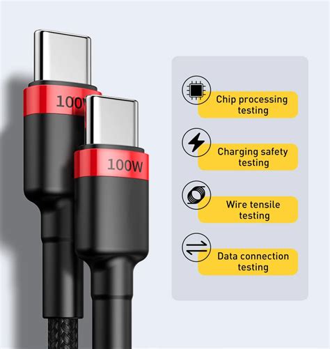 Nylon Braid Super Fast Charge A W Cable Dual Type C To Type C Cable