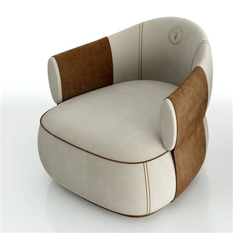 Trussardi Casa Larzia Chair With Pouf Ottomans D Model Obj