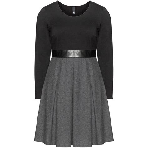 Manon Baptiste Black Grey Plus Size A Line Two Tone Dress 190 Liked On Polyvore Featuring