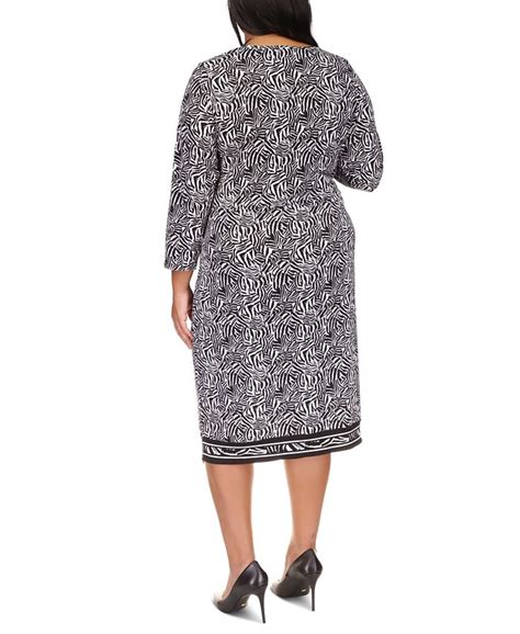 Michael Kors Plus Size Zebra Print Asymmetric Midi Dress And Reviews