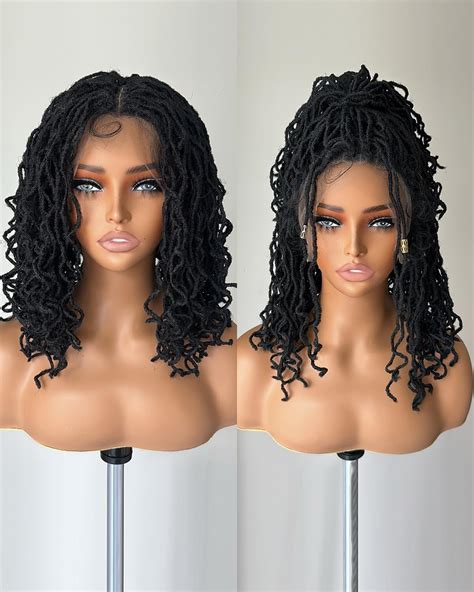 Amazon Fancy Hair Full Lace Short Faux Locs Wig With Baby Hair