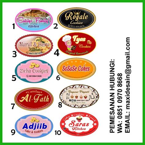 Jual Stiker Toples Kue Kering Sticker Label Produk Bentuk Ovalelips